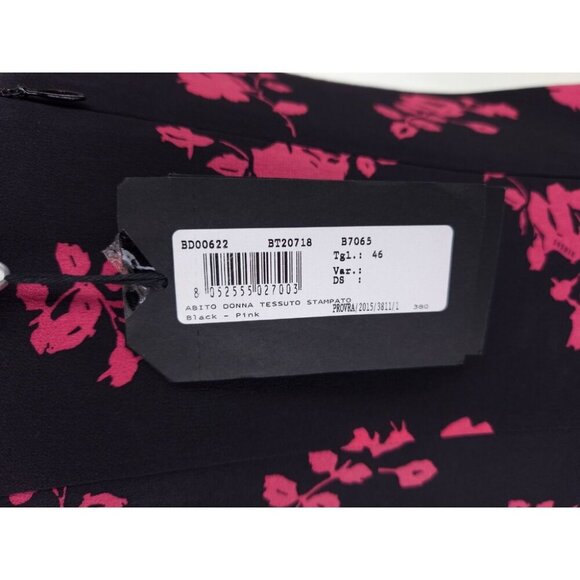 Versus Versace Strapless Floral-print Silk-crepe Mini Dress 46 US 10 Black Pink - Picture 11 of 15